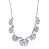 Art Deco "Fan" Design Cubic Zirconia Wedding Necklace 4073N