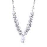 Breathtaking Cubic Zirconia Red Carpet Drop Wedding Necklace 4074N