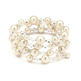 Adjustable Coil Pearl Wedding Bracelet 4080B