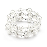 Adjustable Coil Pearl Wedding Bracelet 4080B