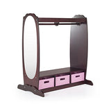 Guidecraft Dress Up Storage  Espresso: Kids' Costume Dresser, Armoire with Rack, Toy Bins and Full Mirror - Playroom Organizer, Children Room Furniture