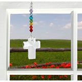 Woodstock Chimes DDCRA Makers Crystal Suncatcher, Cross - Rainbow