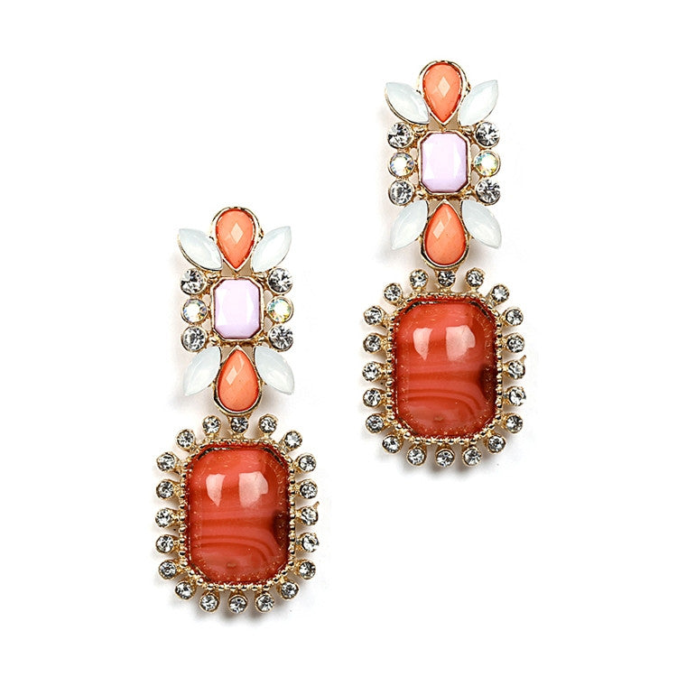 Chic Crystal, Beige & Opaque Pastel Earring