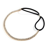 2-Row Gold Rhinestone Adjustable Stretch Headband