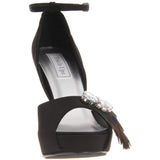 Touch Ups Women's Fantasy Platform Sandal,Black Satin,8 M US