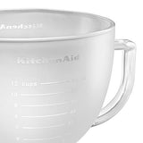 KitchenAid K5GBF Tilt-Head Frosted Glass Bowl with Measurement Markings and Lid, 5-Quart