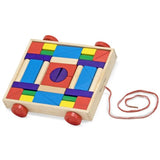 3 Item Bundle: Melissa and Doug 1169 Classic ABC Block Cart and 4209 Unit Blocks on Wheels + Activity Book
