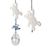 Woodstock Crystal Fantasy Suncatcher, Teddy Bear, Blue