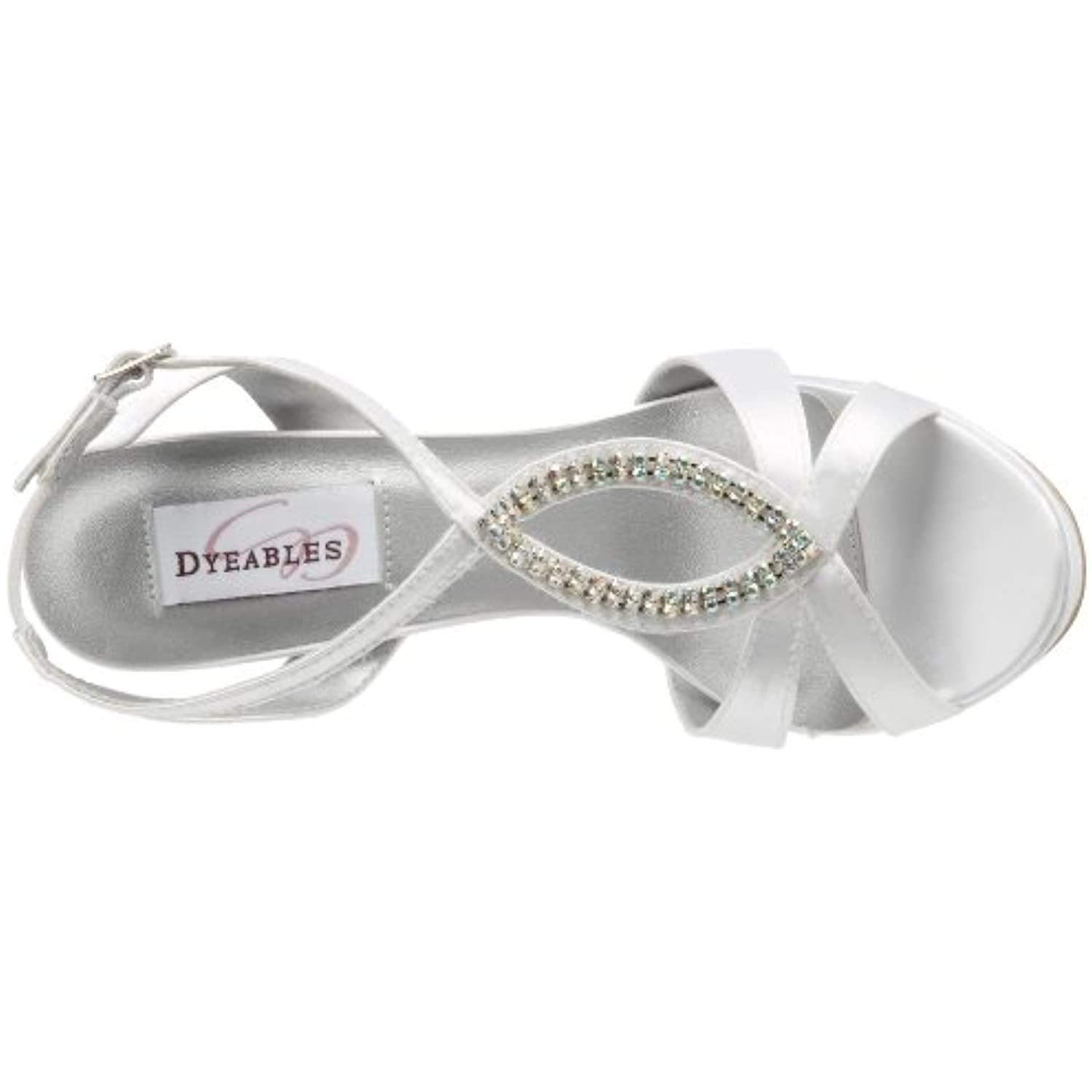 Dyeables Women's Hope Platform Sandal,White Satin,5.5 B US