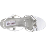 Dyeables Women's Peach Leather Sandal,White Satin,10 B US