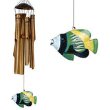 Woodstock Chimes CTRO The Original Guaranteed Musically Tuned Chime Asli Arts Collection, Half Coconut Bamboo-Tropical Fish