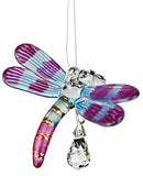 Woodstock Chimes Rainbow Maker Fantasy Glass Dragonfly Suncatcher, Autumn Violet