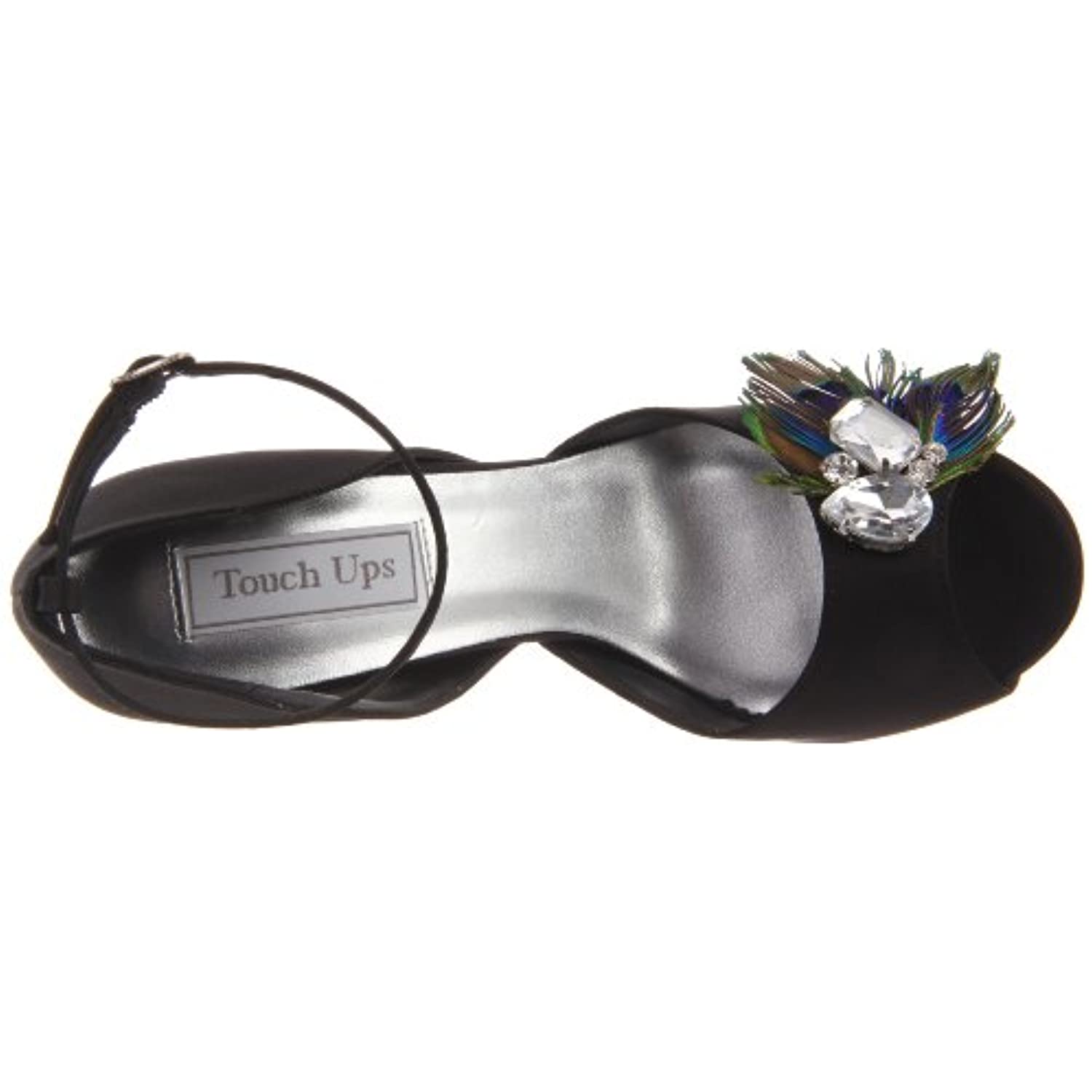 Touch Ups Women's Fantasy Platform Sandal,Black Satin,8 M US