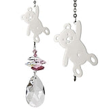Woodstock Crystal Fantasy Suncatcher, Teddy Bear, Pink