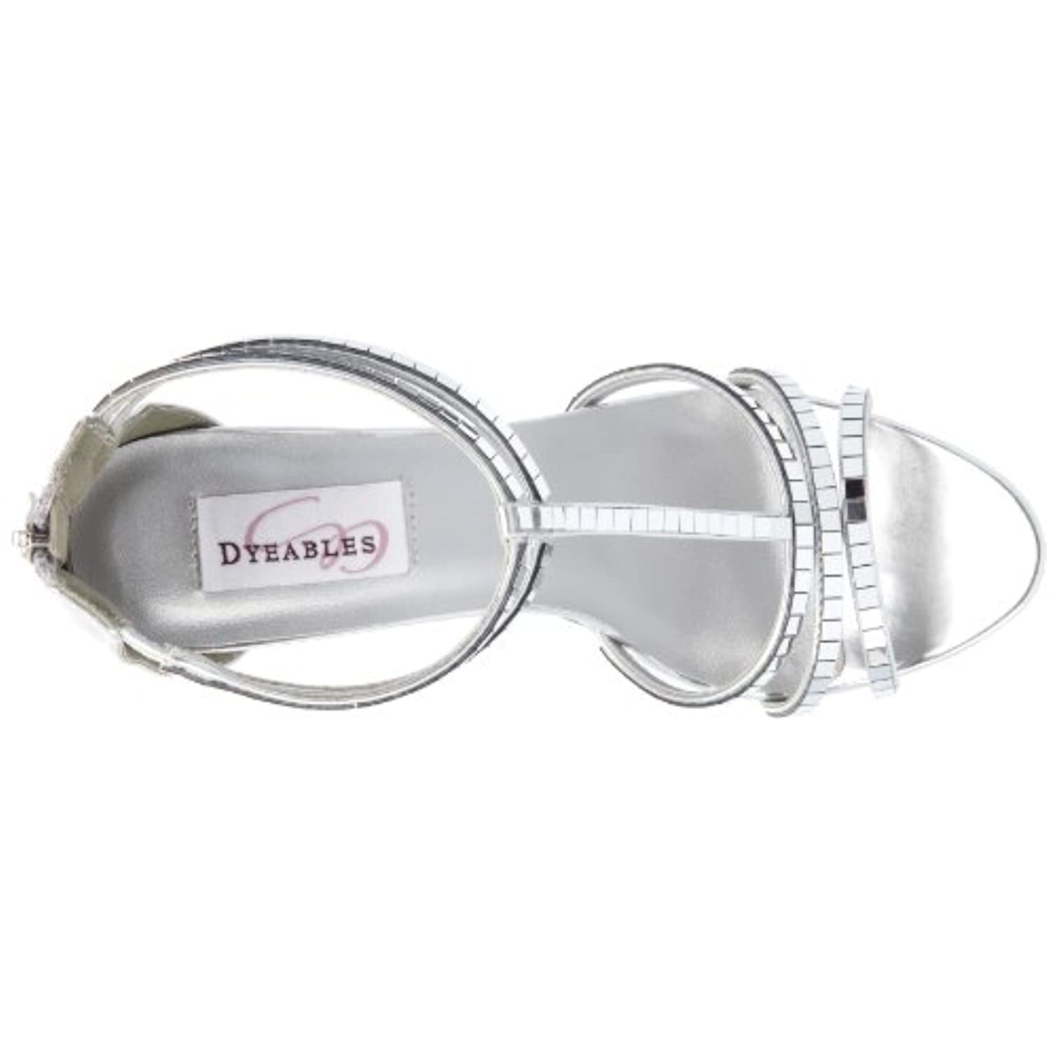 Dyeables Women's Shimmer Platform Sandal,Silver Mirror,11 B US