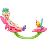 Barbie Dreamtopia Chelsea Fairy Doll and Fairytale Treehouse Playset with Seesaw, Swing, Slide, Pet and Accessories, Gift for 3 to 7 Year Olds
