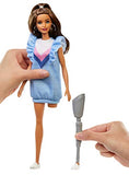 Barbie Fashionistas Doll with Long Brunette Hair and Prosthetic Leg Wearing Sweater Dress and Accessories, for 3 to 8 Year Olds
