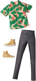 Barbie Clothes: 1 Outfit for Ken Doll Includes Hawaiian Shirt, Black Denim Pants and Shoes, Gift for 3 to 8 Year Olds