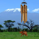 Woodstock Chimes Cele The Original Guaranteed Musically Tuned Chime Asli Arts Collection, Medium, Half Coconut Bamboo - Elephant