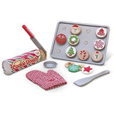 Bundle Includes 2 Items - Melissa & Doug Countdown to Christmas Wooden Advent Calendar - Magnetic Tree, 25 Magnets and Melissa & Doug Slice and Bake Wooden Christmas Cookie Play Food Set