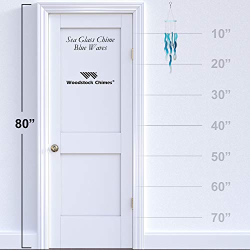 Woodstock Chimes Blue Waves Original Guaranteed Musically Tuned Chime Sea Glass