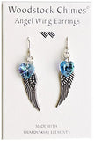 Woodstock Angel Wing Earrings, Aquamarine Colored Swarovski(R) Crystal