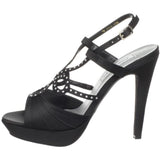 Touch Ups Women's Lonnie Leather Platform Sandal,Black Satin,8.5 M US