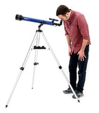 Thames & Kosmos TK1 Telescope Plus Astronomy Educational Science Kit | Refractor 60/700 | Aluminum Full Size Tripod with Altazimuth Mount | 35X, 70X, 140X Power | Parents' Choice Recommended