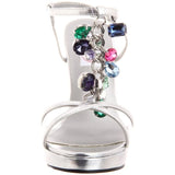 Dyeables Women's Maria Platform Sandal,Silver Metallic,9 B US