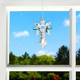 Woodstock Chimes CALAQ Rainbow Makers Crystal Guardian Angel Suncatcher, Aquamarine