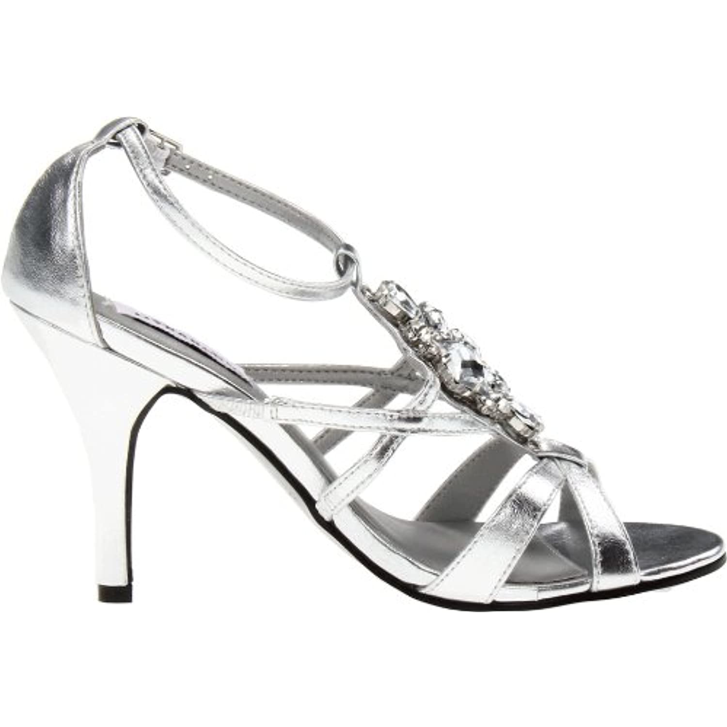Dyeables Women's Heidi Manmade Slingback Sandal,Silver Metallic,9 B US
