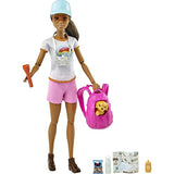 Barbie Hiking Doll, Brunette, with Puppy & 9 Accessories, Including Backpack Pet Carrier, Map, Camera & More, Gift for Kids 3 to 7 Years Old