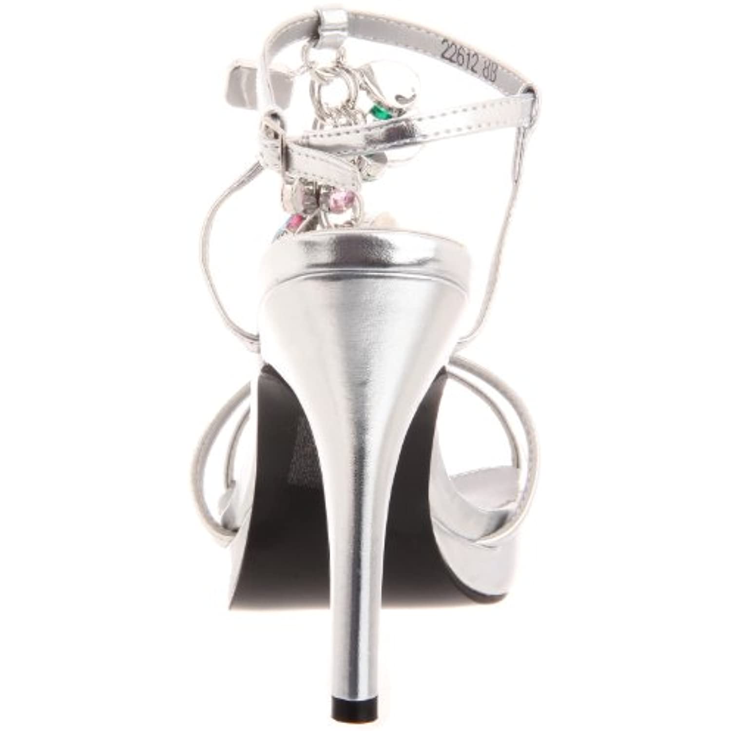 Dyeables Women's Maria Platform Sandal,Silver Metallic,5 B US