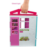 Barbie Doll and Dollhouse, Portable 1-Story Playset with Pool and Accessories, for 3 to 7 Year Olds