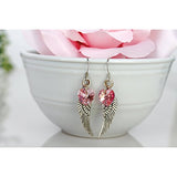 Woodstock Angel Wing Earrings, Light Rose- Rainbow Maker Collection