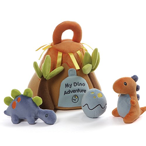 Baby GUND My Dino Adventure Stuffed Plush Playset with Coloring Page, Set of 5, 9