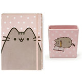 Enesco Pusheen Pencil Holder Bundle with Polka Dot Journal