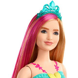 Barbie Dreamtopia Princess Doll, 12-Inch, Curvy, Blonde with Pink Hairstreak Wearing Rainbow Skirt and Tiara, for 3 to 7 Year Olds