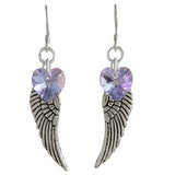 Woodstock Angel Wing Earrings, Violet- Rainbow Maker Collection