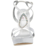 Dyeables Women's Hope Platform Sandal,White Satin,5.5 B US