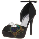 Touch Ups Women's Fantasy Platform Sandal,Black Satin,6.5 M US