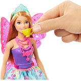 Barbie Dreamtopia Tea Party Playset with Barbie Fairy Doll, Toddler Doll, Tea Set, Pet and Accessories, Multi