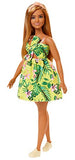 Barbie Fashionistas Doll with Long Blonde Hair Wearing Tropical Print Dress and Accessories, for 3 to 8 Year Olds