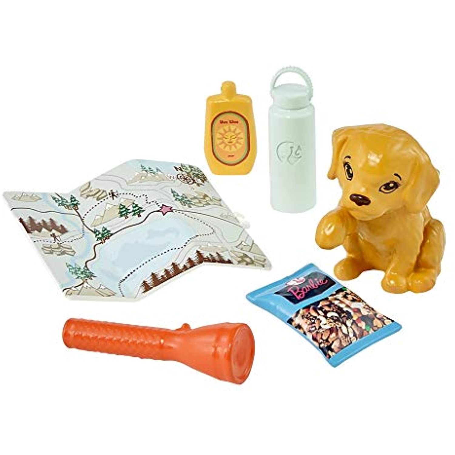 Barbie Hiking Doll, Brunette, with Puppy & 9 Accessories, Including Backpack Pet Carrier, Map, Camera & More, Gift for Kids 3 to 7 Years Old
