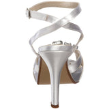 Touch Ups Women's Dolly Platform Sandal,White Satin,5 M US