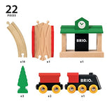 BRIO World 33028 - Classic Figure 8 Set - 22 Piece Wood Toy Train Set with Accessories and Wooden Tracks for Kids Age 2 and Up