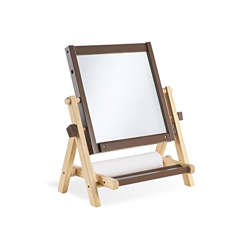 Guidecraft 4-in-1 Flipping Tabletop Art Easel - Dry-Erase Board and Chalkboard