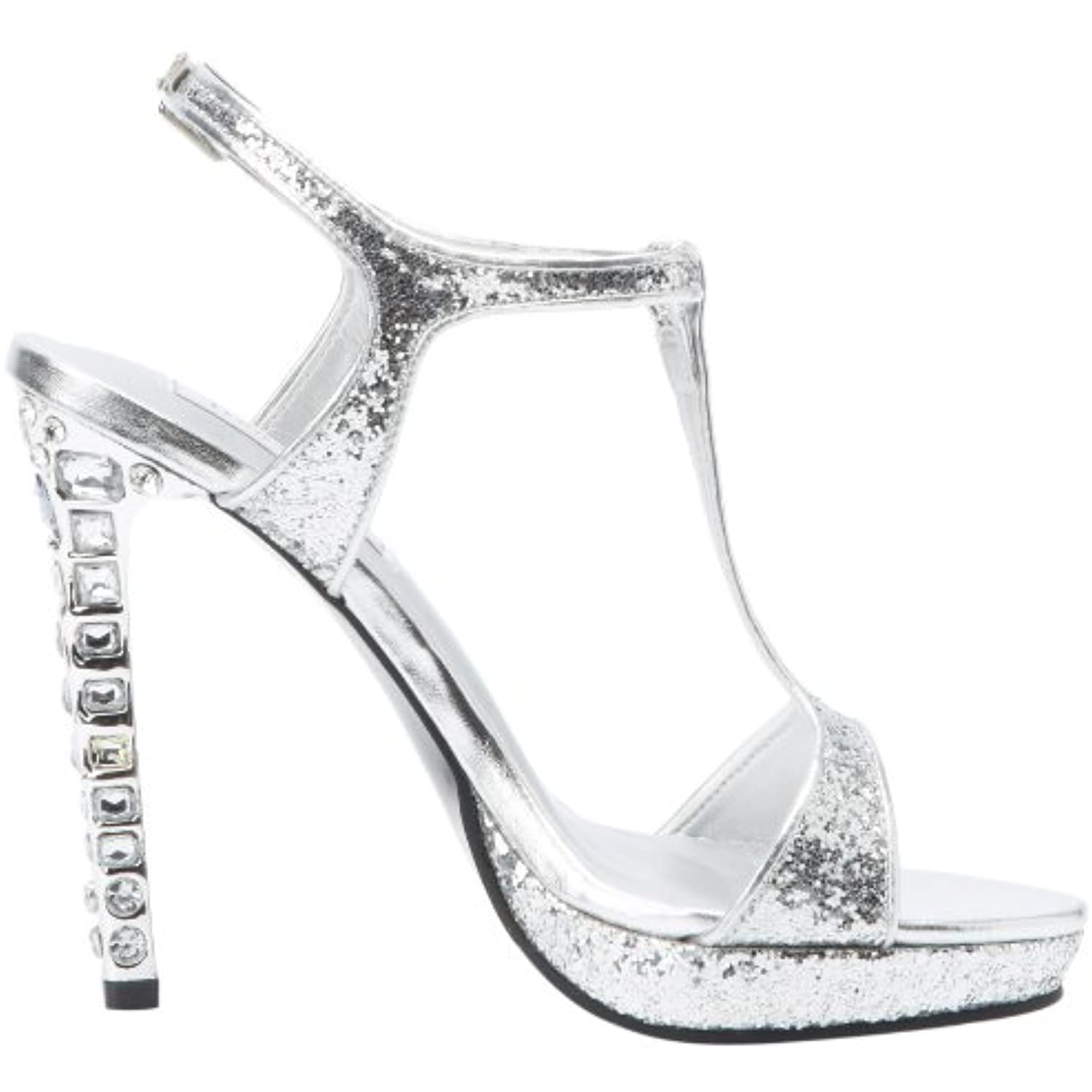 Touch Ups Women's Darcy Platform Sandal,Silver Glitter,5.5 M US