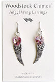 Woodstock Angel Wing Earrings, Light Rose- Rainbow Maker Collection