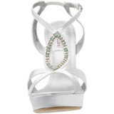 Dyeables Women's Hope Platform Sandal,White Satin,8 B US